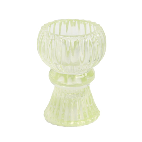 Green Glass Candle Holder - Small