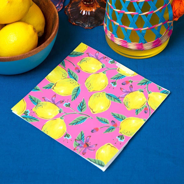 Pink Lemon Paper Napkins