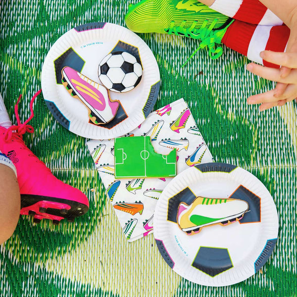 Recyclable Football Paper Plates - 12 Pack