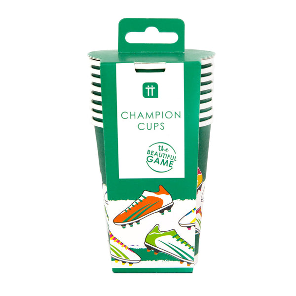 Recyclable Football Paper Cups - 8 Pack