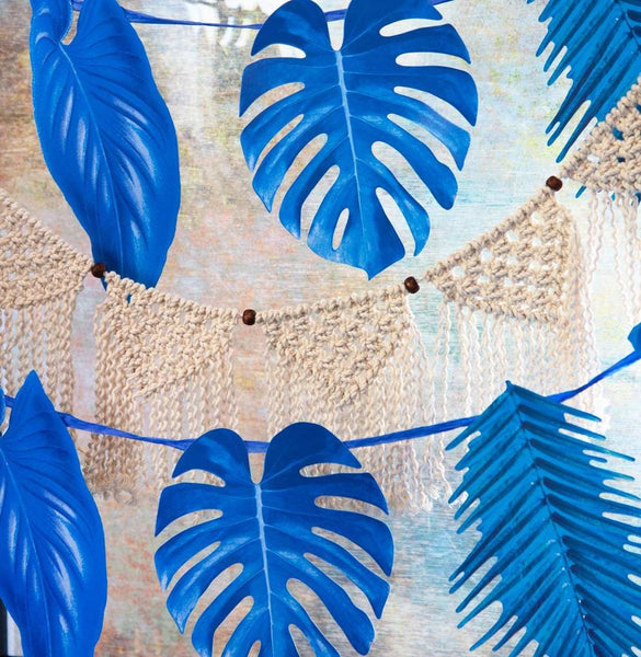 Blue Tropical Palm Leaf Garland