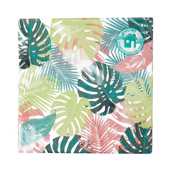 Pastel Tropical Palm Leaf Paper Napkins