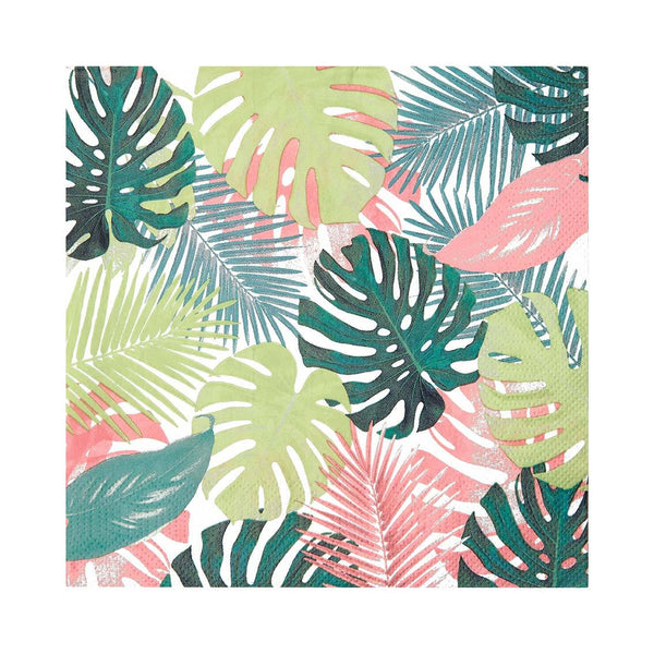 Pastel Tropical Palm Leaf Paper Napkins