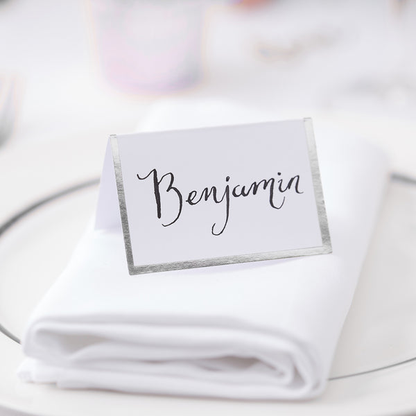 Silver Foiled Place Cards