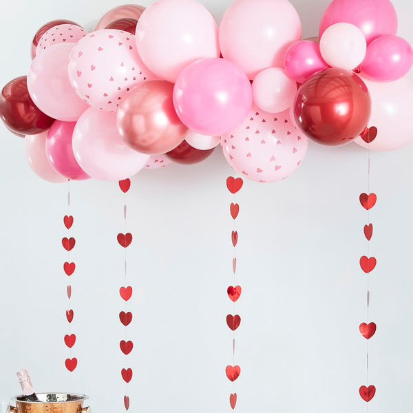 Pink Rose Gold And Red Balloon Arch Kit