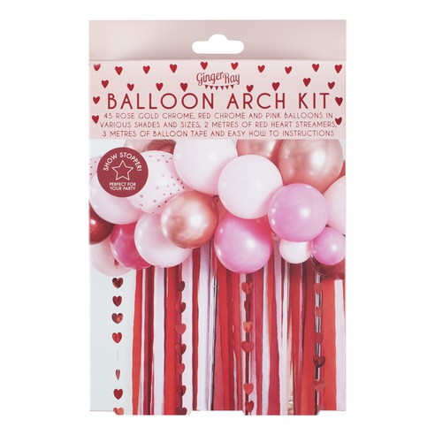 Pink Rose Gold And Red Balloon Arch Kit