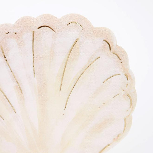 Watercolour Clam Shell Shaped Paper Napkins