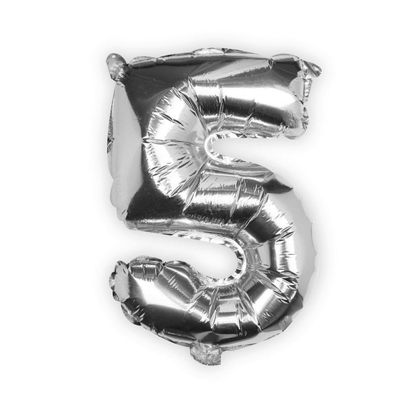 Silver Foil Number 5 Balloon