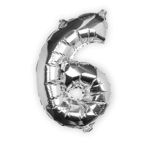 Silver Foil Number 6 Balloon