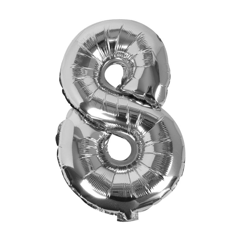 Silver Foil Number 8 Balloon