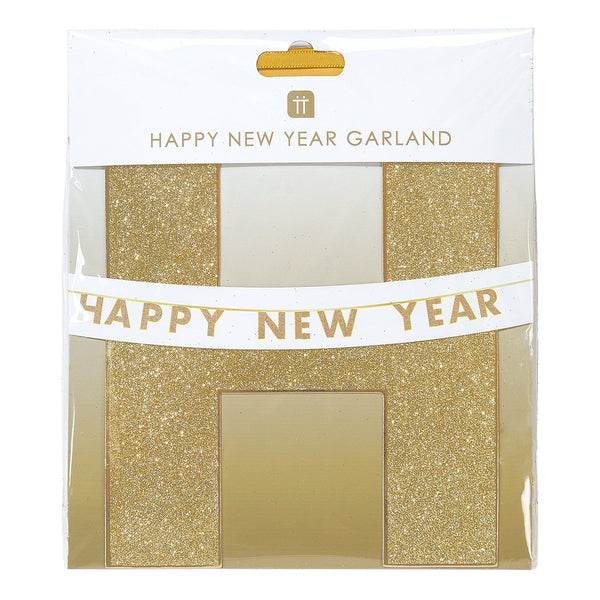 Happy New Year Gold Glitter Garland