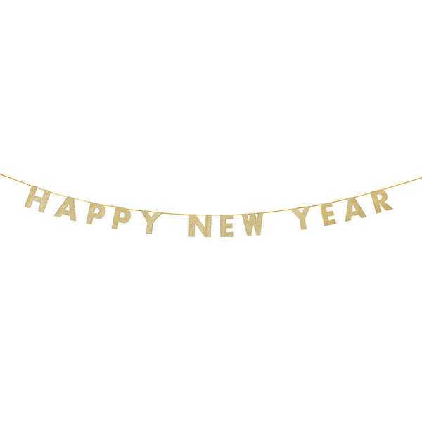 Happy New Year Gold Glitter Garland