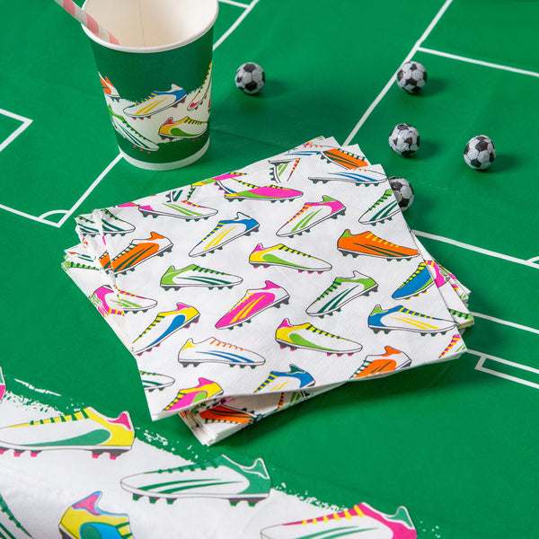 Recyclable Football Paper Napkins - 20 Pack