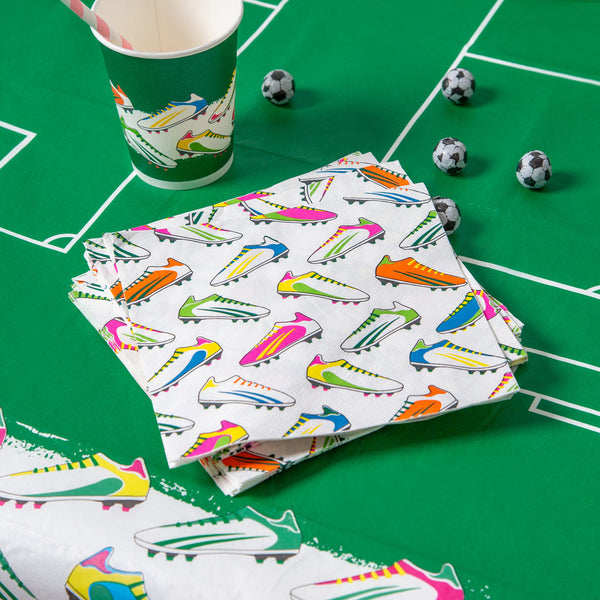 Recyclable Football Paper Napkins - 20 Pack