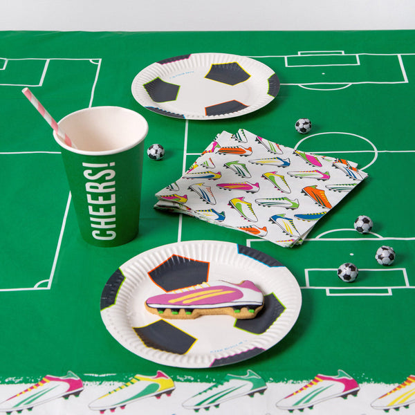 Recyclable Football Paper Plates - 12 Pack