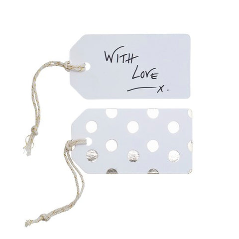 Gold Polka Dot Luggage Tags