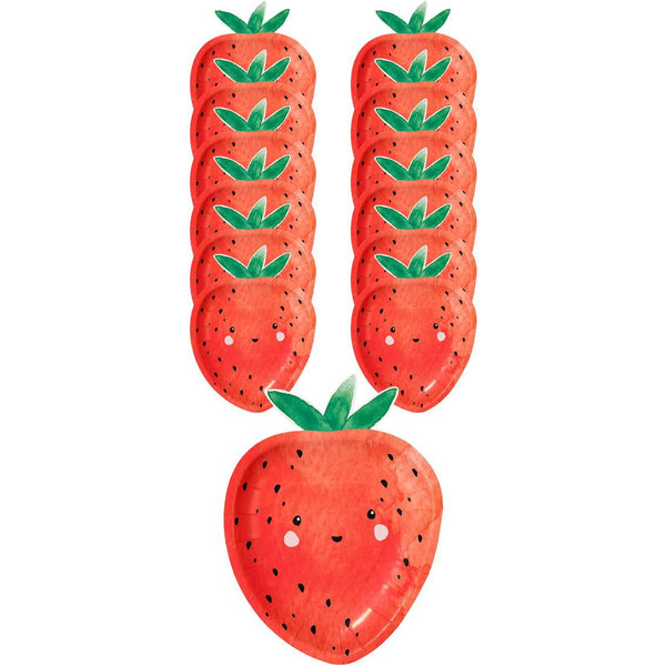 Strawberry Shaped Paper Plates