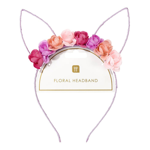 Floral Bunny Ears Headband