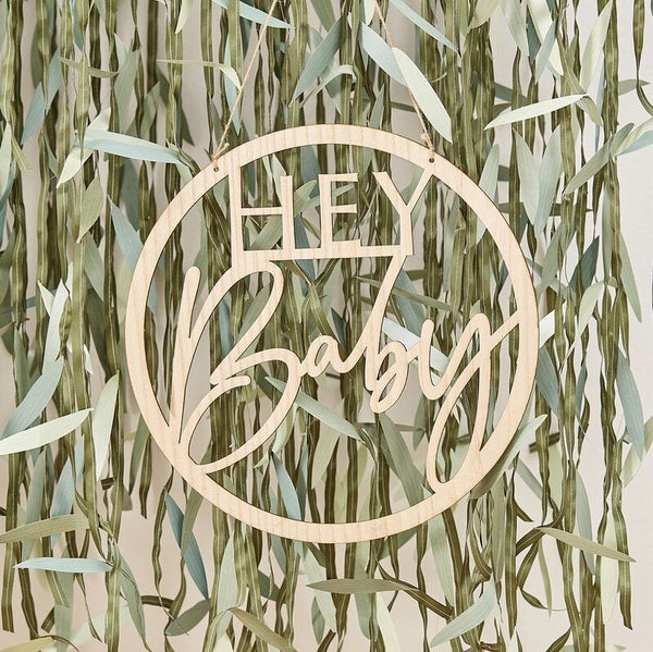 Wooden Hey Baby Sign