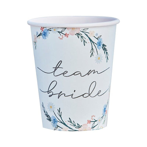 Floral Team Bride Paper Cups