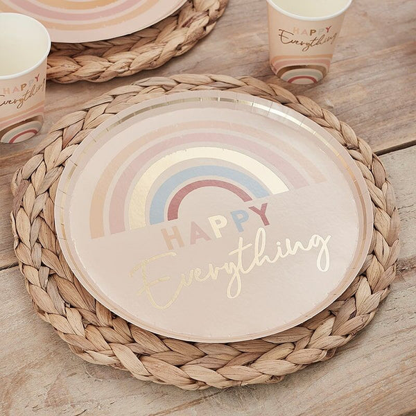 Happy Everything Natural Rainbow Paper Plates