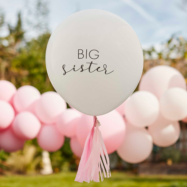 Big Sister Balloon with Pink Tassels