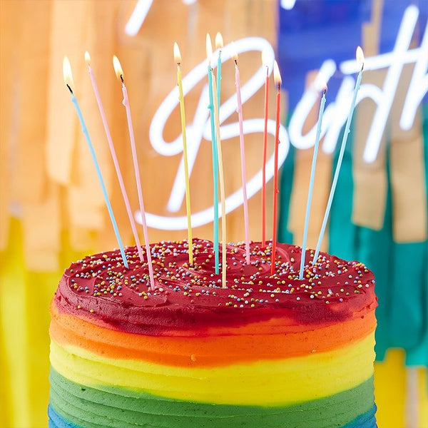 Tall Multi-Coloured Cake Candles