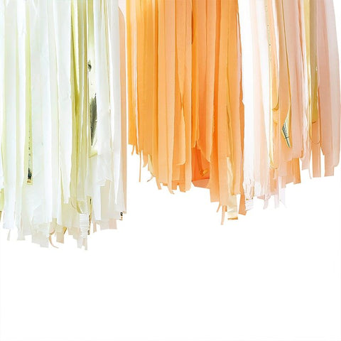 Peach And Gold Ceiling Streamer Backdrop