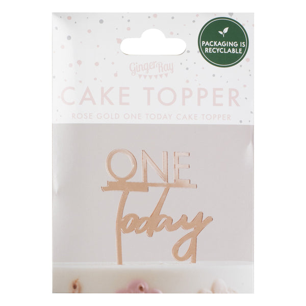 Rose Gold 1st Birthday Cake Topper