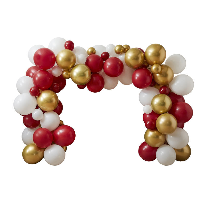 Gold Red And White Balloon Arch Kit