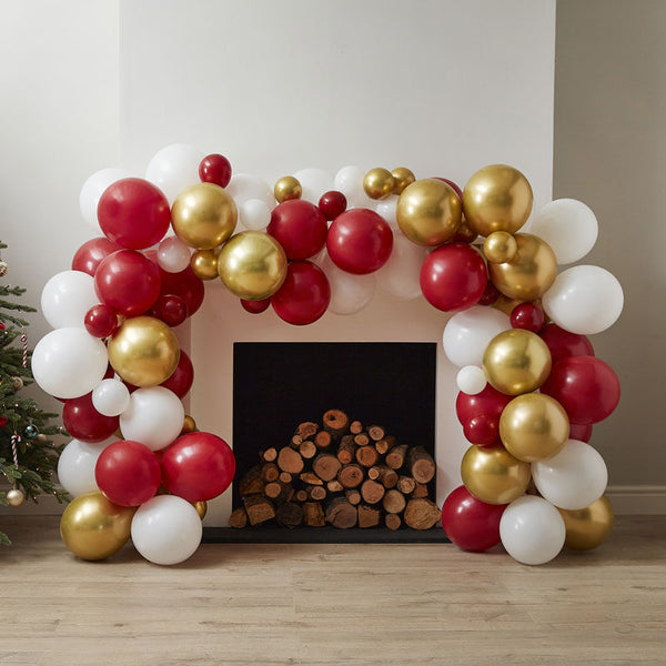 Gold Red And White Balloon Arch Kit