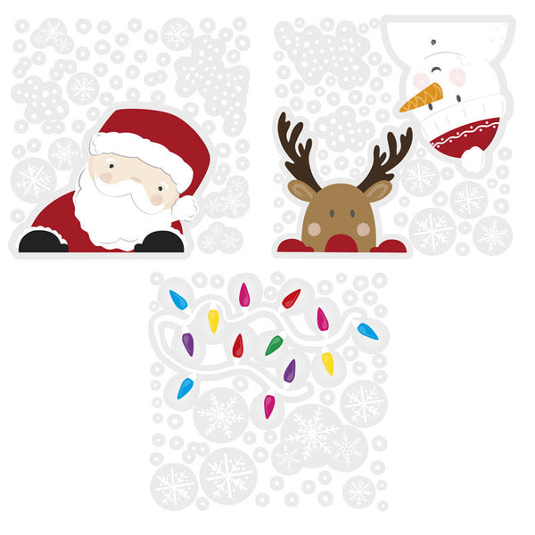 Santa And Friends Window Stickers