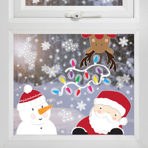 Santa And Friends Window Stickers