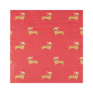 Christmas Sausage Dog Paper Napkins