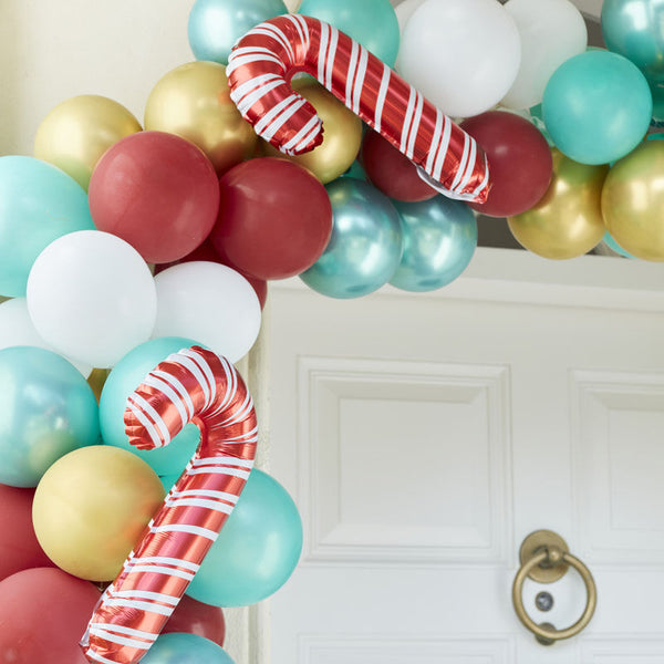 Novelty Candy Cane Christmas Door Balloon Arch Kit