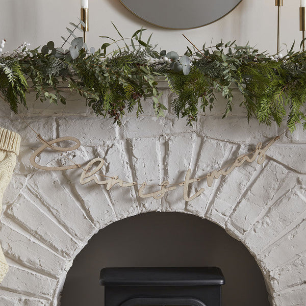 Wooden Christmas Bunting