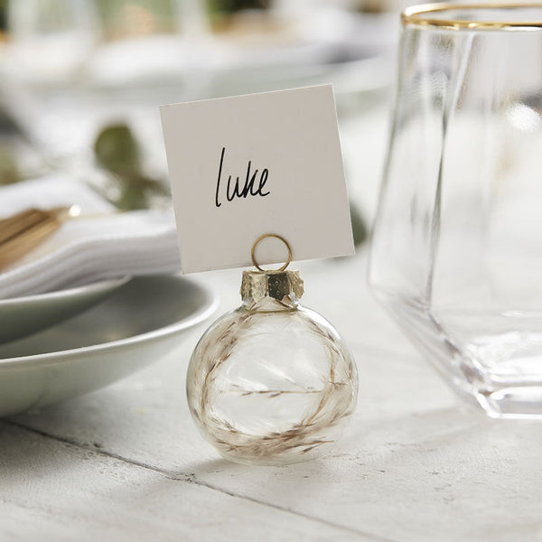Pampas Grass Bauble Place Card Holders