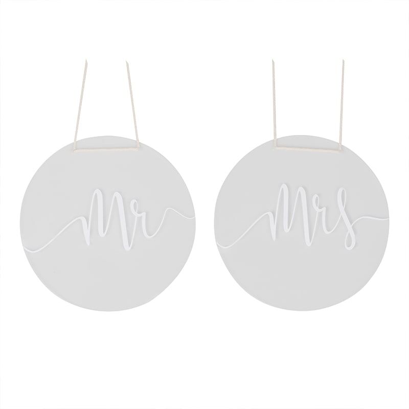 Acrylic Mr And Mrs Chair Signs