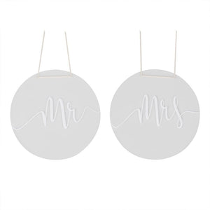 Acrylic Mr And Mrs Chair Signs
