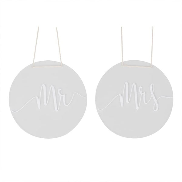 Acrylic Mr And Mrs Chair Signs