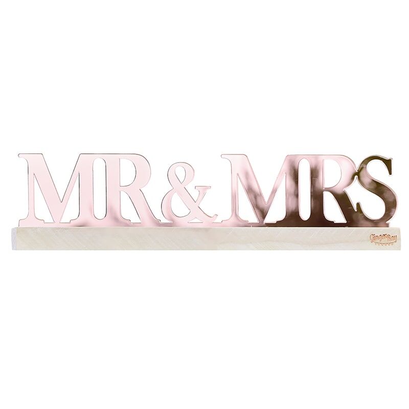 Rose Gold Acrylic Mr And Mrs Sign