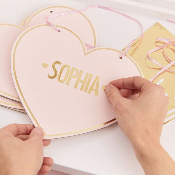 Personalised Pink Heart Name Signs