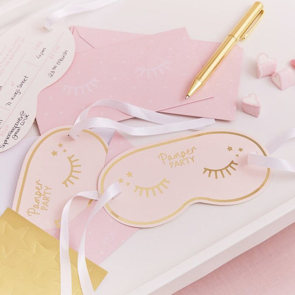 Eye Mask Pamper Party Invitations