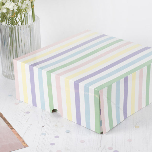 Pastel Striped Cake Boxes - 2 Pack