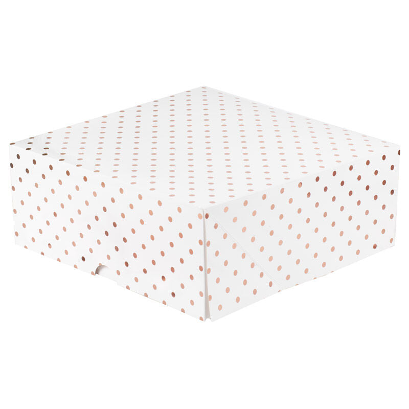 Rose Gold Polka Dot Cake Boxes - 2 Pack