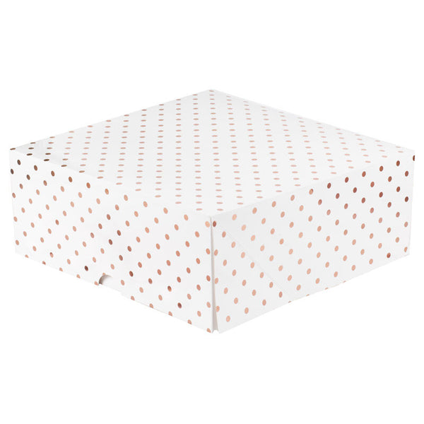 Rose Gold Polka Dot Cake Boxes - 2 Pack