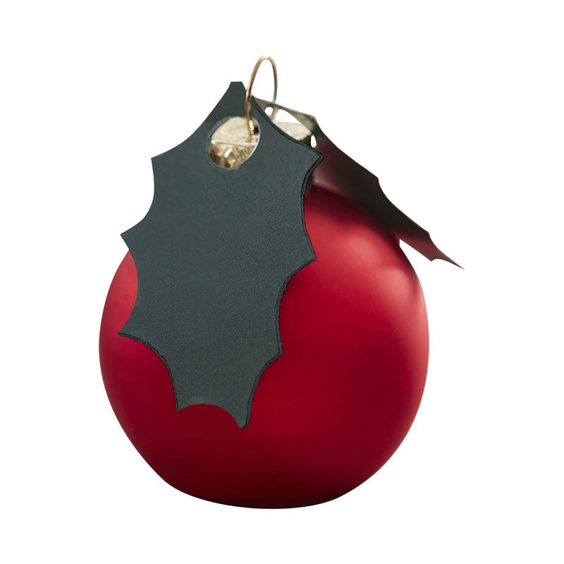 Red Berry Glass Bauble Christmas Place Card Holders