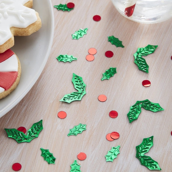Christmas Holly Shaped Table Confetti