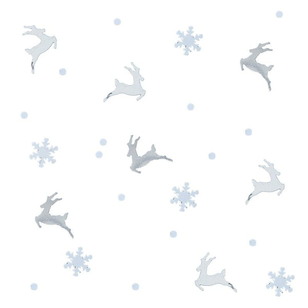Silver Stag And Snowflake Confetti