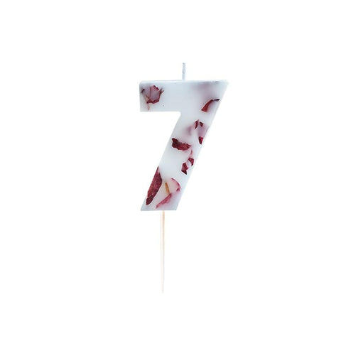 Pressed Petal Number 7 Birthday Candle